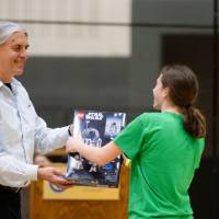 Participant winning the Lego Set